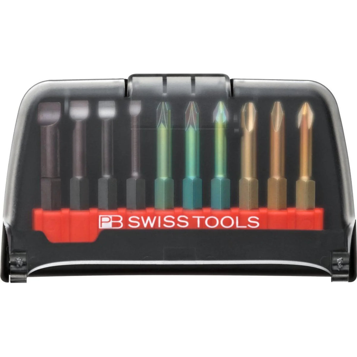 PB Swiss Tools E6.986 Precision Bit Set in BitCase, with Belt-Clip, 10 Pieces