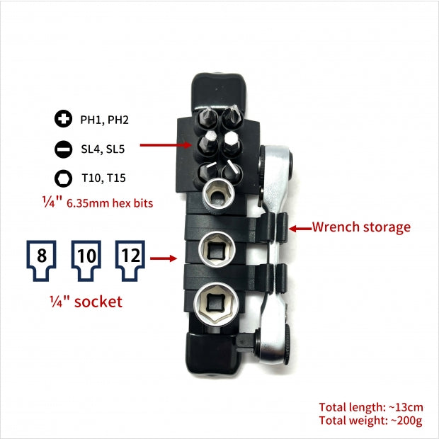 Utoku Tools Black - 90T Double Pico Ratchet Handle Set