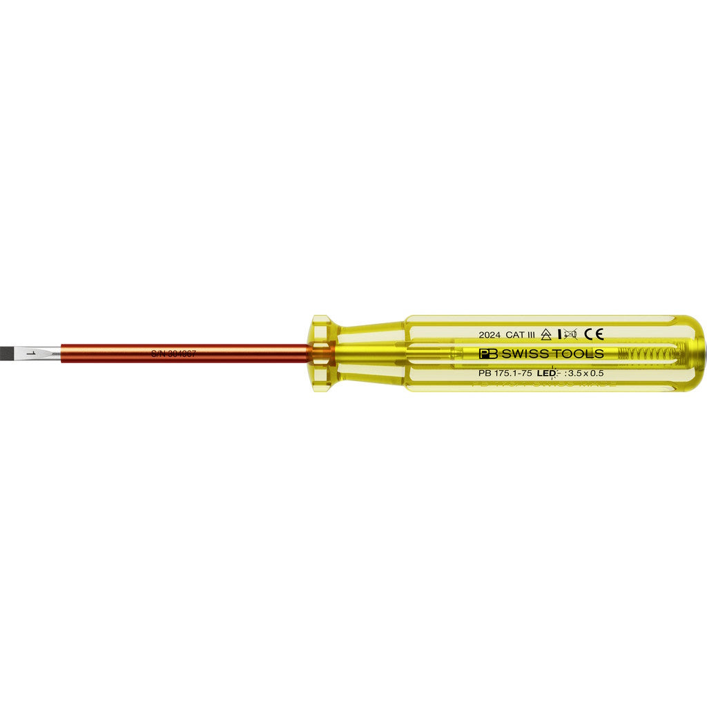 PB Swiss Tools  175.1-75 LED
Voltage tester LED, high luminosity, slotted size 1