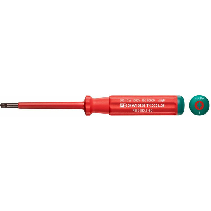 PB Swiss PB 5180.1-80 Screwdriver Pozidriv PZ1/SL 80mm
