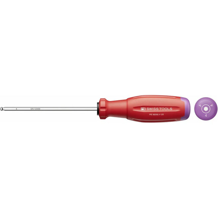 PB Swiss PB 38206.4-120 SwissGrip Evo ball point screwdriver Hex 4 mm