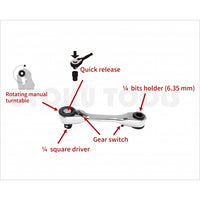 Utoku Tools Black - 90T Double Pico Ratchet Handle Set