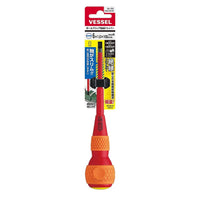 Vessel Ball-Grip Insulated Screwdriver No.200(Slotted 6 x 1.0 x 100)